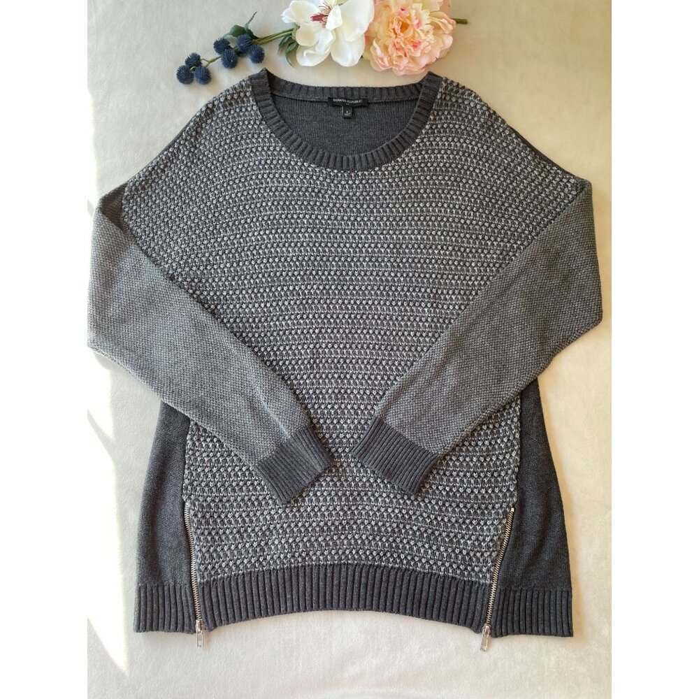 Banana Republic Mens Knit Sweater With Side Zippers Lg Preppy Gorpcore Campcore